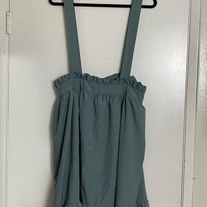 SHEIN Green Ruffle Strap Dress